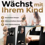 Bey&Co Lernturm Holz 3-fach höhenverstellbar – Montessori Küchenhelfer ab 12 Monaten – Bild 4