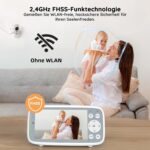 BOIFUN Babyphone mit 2 Kameras, 720P Monitor – Ohne WLAN, Nachtsicht & Temperaturerkennung – Bild 2