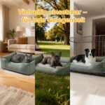 Zedelmaier Hundebett L 90×68cm Olivgrün – Ergonomisches Hundekorb mit abnehmbarem Bezug – Bild 4