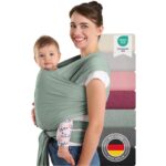 Laleni Babytragetuch 5,10 m Baumwolle – Ergonomisches Tragetuch ab Geburt bis 15 kg