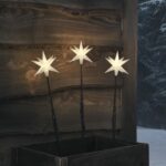 Lights4fun 3er Set LED Stableuchten 50cm – Warmweisse Weihnachtsdeko mit Timer für Garten