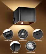 GeyouLux 2er Set Akku-Wandleuchte mit Bewegungsmelder – 3000mAh, USB-C, 3 Modi – Bild 6
