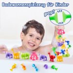 40er Set Saugnapf-Spielzeug ab 3 Jahren – Silikon Bausteine mit Dinosaurier Aufbewahrung – Bild 2