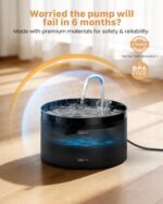 GIOTOHUN Katzenbrunnen 2L mit Aktivkohlefilter & LED – Ultra-leiser Trinkbrunnen für Katzen – Bild 2