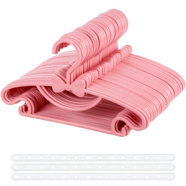 Homewit 40er Set Kinderkleiderbügel 29,5 cm Rosa mit Schmetterlingsdesign – Rutschfest & Platzsparend