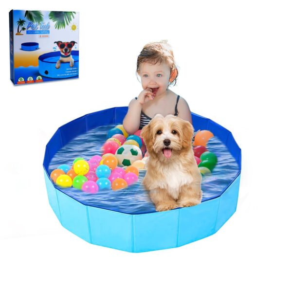 UUEMB Faltbarer Hundepool 80 x 20 cm – Rutschfest & Sicher für Hunde & Kinder