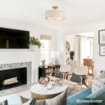 CALOKES Deckenlampe Ø40cm Beige-Gold dimmbar 3×E27 – Modernes Wohnzimmer Schlafzimmer – Bild 5