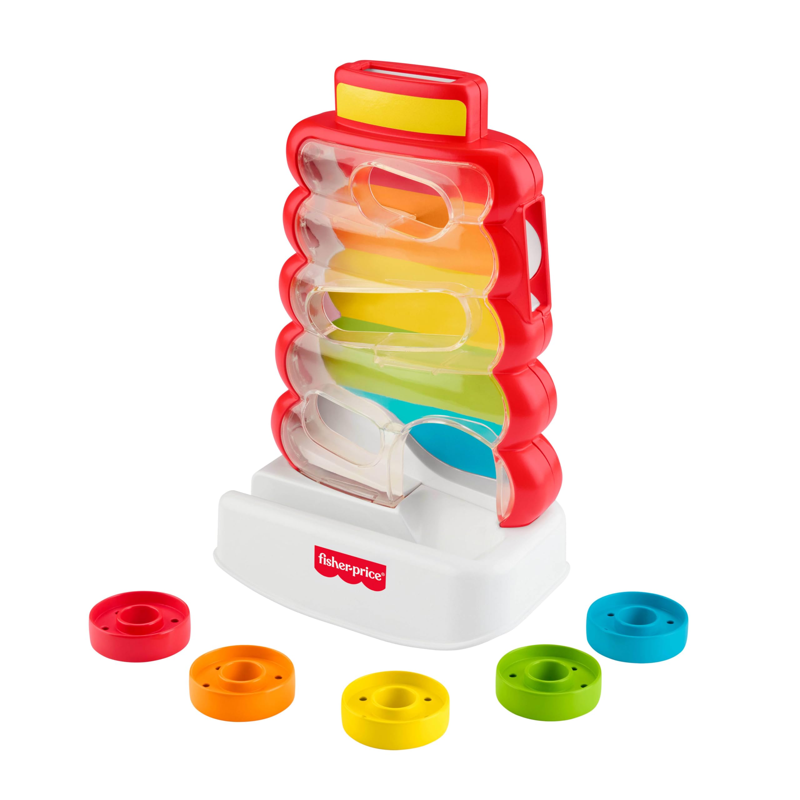 Fisher-Price Drop Through Rock-a-Stack – Motorik-Spielzeug für Babys ab 9 Monaten