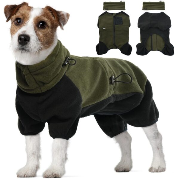 PUMYPOREITY Wintermantel Hund M – Warmer Schneeanzug mit Bauchschutz & abnehmbarem Schal