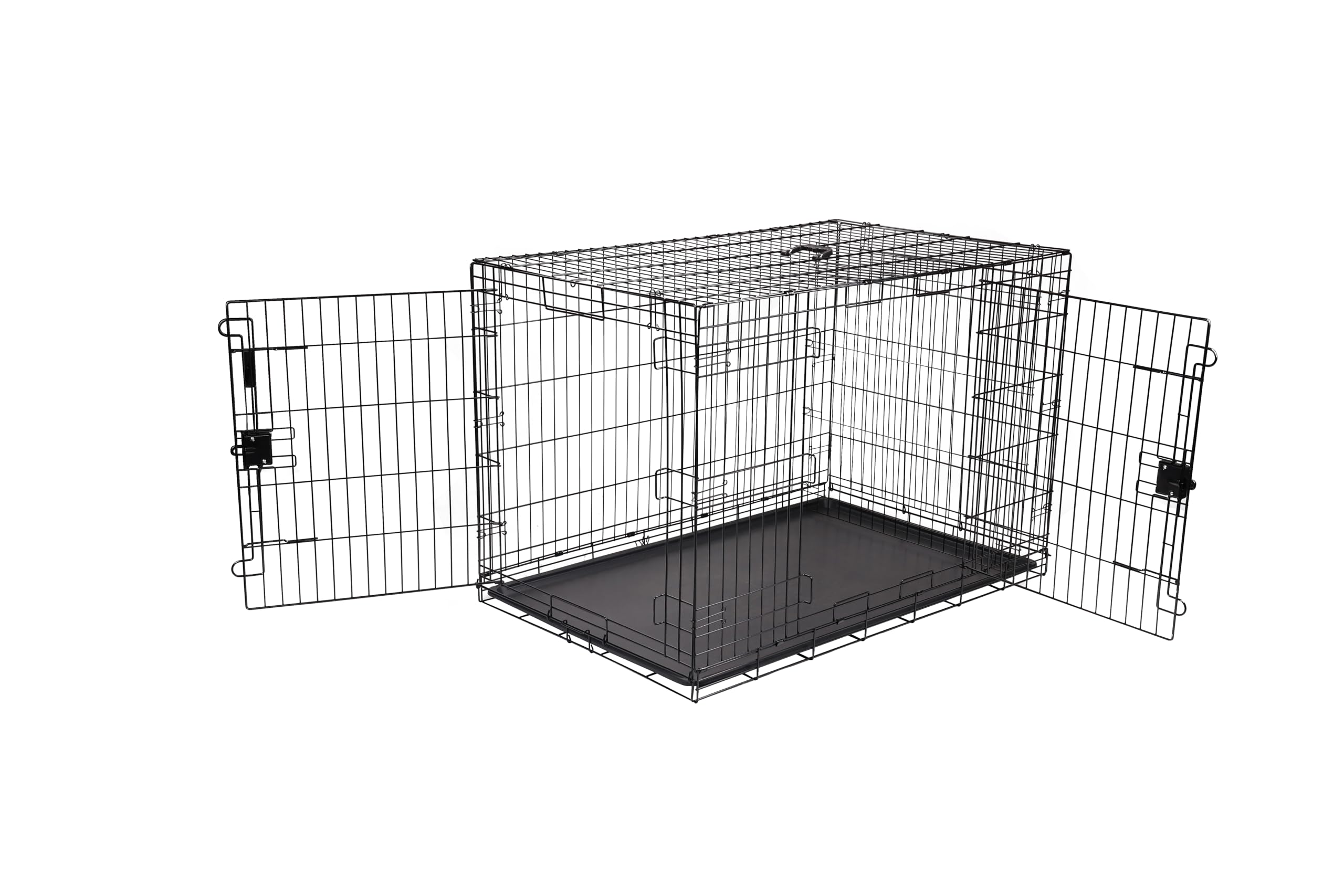 Amazon Basics Hundekäfig 122 cm mit Doppeltür – Zusammenklappbar & sicher für grosse Hunde