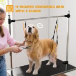 PawHut Hundepflegetisch höhenverstellbar 20-80 cm – Trimmtisch bis 100 kg mit Unterkorb – Bild 5