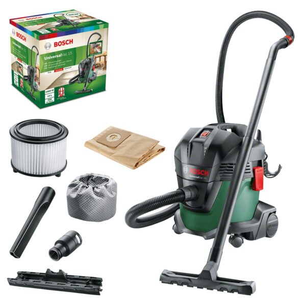 Bosch UniversalVac 15 Nass- und Trockensauger – 1000 W für Haus & Werkstatt