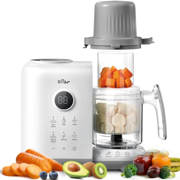Bear 6-in-1 Dampfgarer mit Mixer – Premium Babynahrungszubereiter BPA-frei