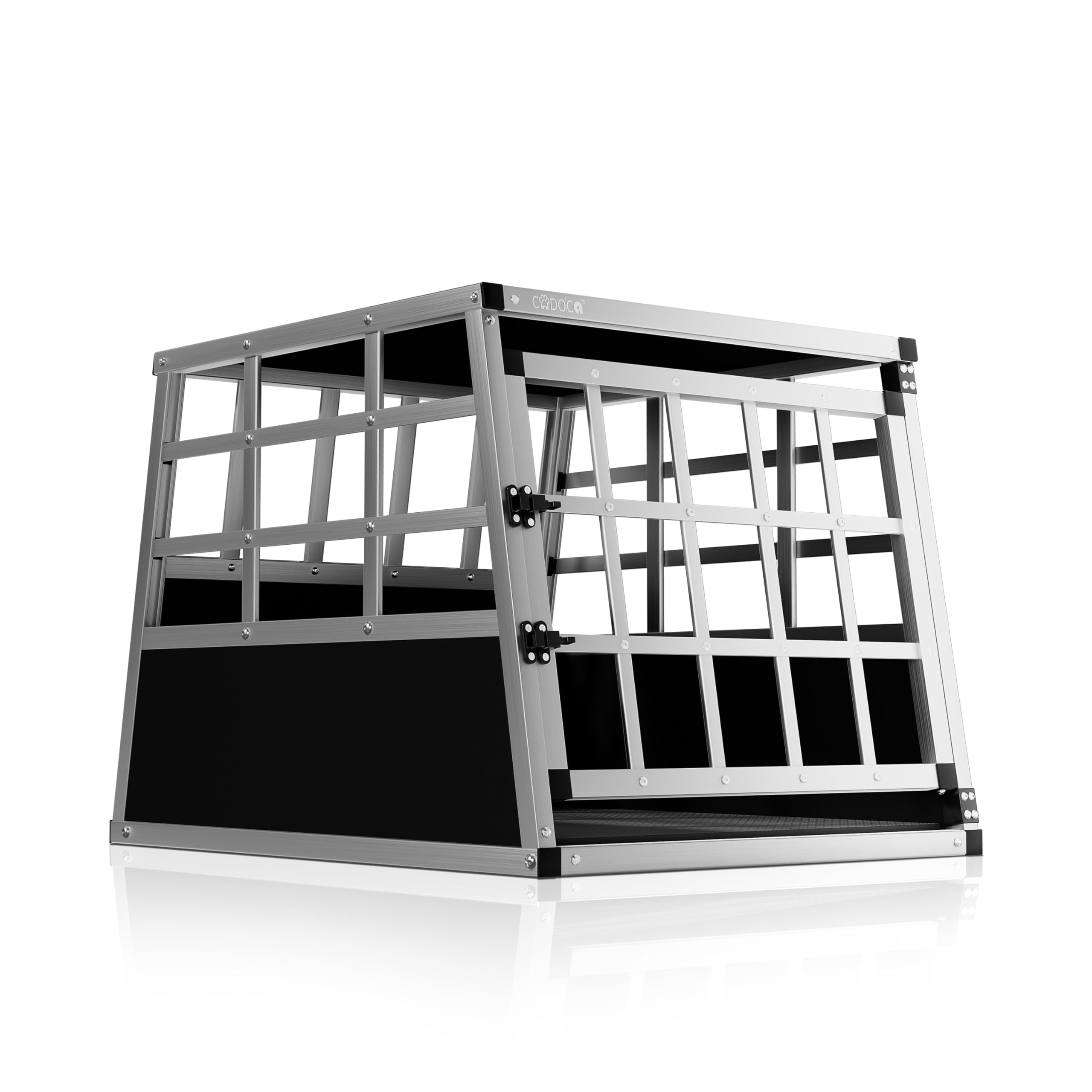 CADOCA® Hundetransportbox M Aluminium 54x70x51cm – Sichere Autotransportbox für Hunde