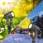 GEEDIAR LED Gartenbeleuchtung 4er Set Warmweiss 3200K – IP65 Aussenstrahler mit Erdspiesz – Bild 5