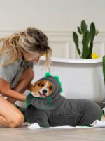Bibykivn Hundebademantel Grösse S – Schnelltrocknend aus Mikrofaser mit Klettverschluss & Hut – Bild 7
