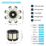 LAMLAMCK LED Garagenlampe 210W – 21000 Lumen Werkstattleuchte mit verstellbarem Panel – Bild 3