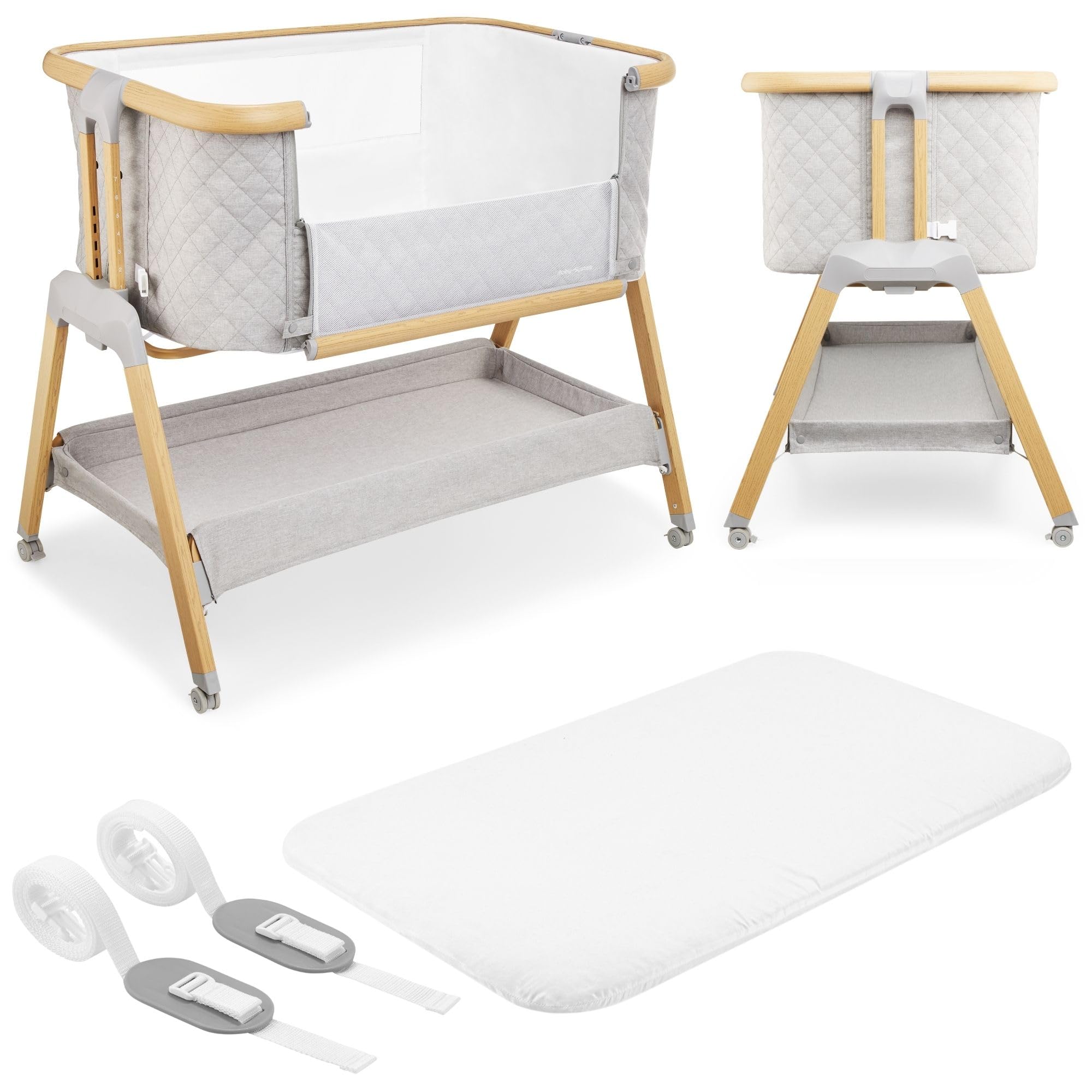 Moby-System DREEMY 3in1 Babybett – Beistellbett, Reisebett & freistehendes Bett für Neugeborene