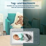 Babysense Babyphone HD 5 Zoll mit 2 Kameras – Sicheres Video-Babyphone ohne WLAN – Bild 6