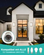 HiBay Außenlampe mit Bewegungsmelder E27 – IP44 Wandleuchte Edelstahl für Eingang & Balkon – Bild 5