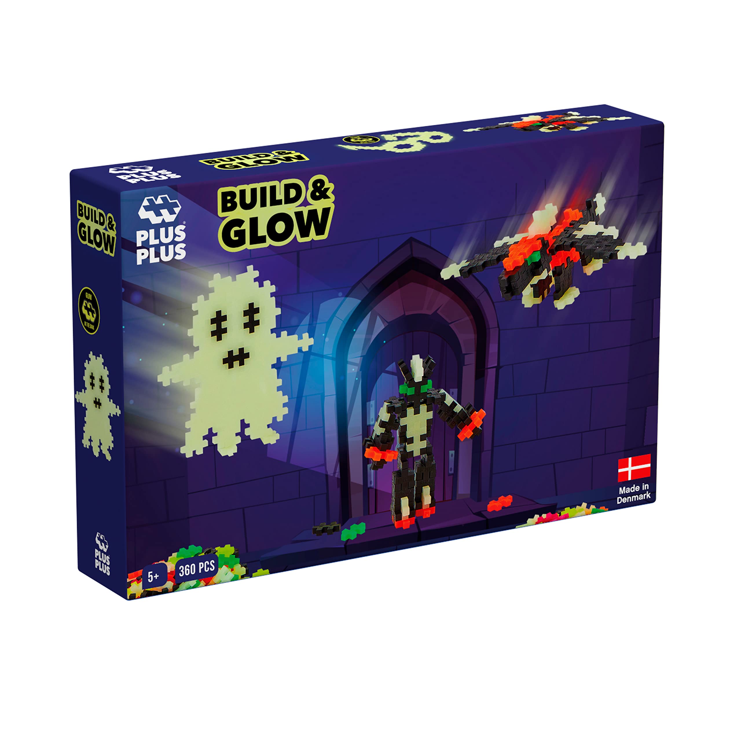 Plus-Plus Mini Build and Glow 360er Set – Nachtleuchtendes Konstruktionsspielzeug für Kinder