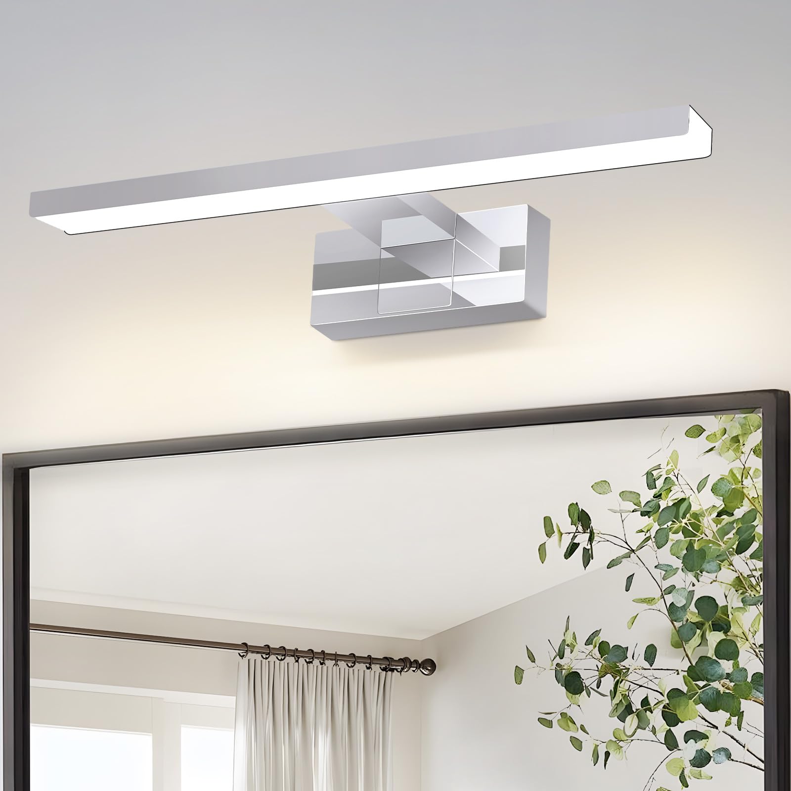 Laittiin LED Spiegelleuchte 30 cm – Badezimmerlampe IP44 Neutralweiss 4000K Chrom