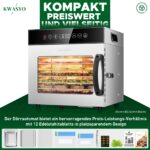 Kwasyo Dörrautomat Edelstahl 600W mit 8 Etagen – Profi Lebensmitteltrockner mit digitaler Steuerung – Bild 4