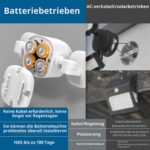 Toowell LED Aussenlampe mit Bewegungsmelder – Batteriebetriebene Sicherheitsleuchte für Aussen – Bild 3