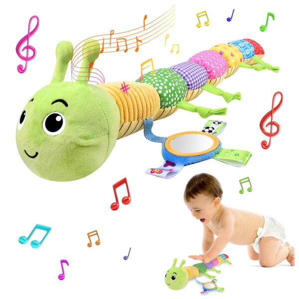 Herenear Musikspielzeug Raupe mit Chenille – Lernspielzeug & Wachstumsmesser für Babys ab 6 Monaten