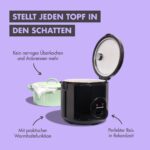 Reishunger Reiskocher 1,8L mit Keramikbeschichtung – Familien-Reiskocher mit Dampfgarer – Bild 6