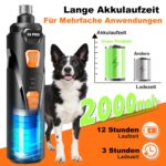 Wismika Krallenschleifer für Hunde & Katzen – Wiederaufladbar mit LED & 3 Geschwindigkeiten – Bild 8