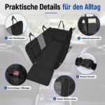 Sosayet Hundedecke Auto 137x147 cm – 4-in-1 Autoschondecke mit Sichtfenster & Sicherheitsgurt – Bild 6