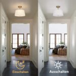 CALOKES Runde Leinen Deckenlampe mit 3 × E27 – Dimmbare Semi-Flush Deckenleuchte – Bild 4