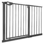 XMTECH Treppengitter 105-115 cm Schwarz – Druckmontage ohne Bohren mit Auto-Close für Kinder & Haustiere