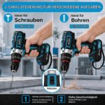 Dexnoca 21V Akkuschrauber Set 92-teilig mit 45Nm & 2.0Ah Akku – Professionelle Bohrmaschine – Bild 6