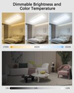 YIFMOO 24W LED Deckenleuchte dimmbar 2700K-6500K – Flaches Panel 60x20cm mit Fernbedienung – Bild 3