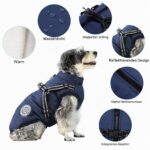 Savlot Hundejacke mit integriertem Geschirr – Wasserdichte Winterweste für kleine & mittlere Hunde, Grösse L – Bild 3