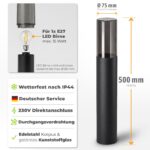 SSC-LUXon 4er Set VARDA Wegeleuchte 50cm schwarz – Designerleuchte für Garten & Wege – Bild 5