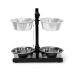 Relaxdays Futterstation Hund M – Höhenverstellbarer Doppelnapf Edelstahl 1,6 l – Bild 6