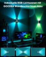 GOODEA Akku Wandleuchte mit Bewegungsmelder – 12 RGB Farben, 90 Tage Laufzeit, 4er Set – Bild 4