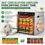 SHZICMY 800W Dörrautomat mit 10 Edelstahlschalen – Digitale Temperaturregelung & LED Touch Control – Bild 5