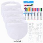 Faburo Baby Lätzchen zum Bemalen – 10er Set mit Textilstiften & Schablonen – Bild 8