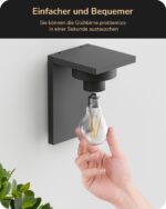 EDISHINE Außenwandleuchte E27 IP44 – Anthrazit Aluminiumgehäuse für Haustür & Garage – Bild 6
