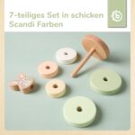 Bieco Hase Fine Stapelturm – FSC® Holz Motorikspielzeug für Babys ab 1 Jahr – Bild 4