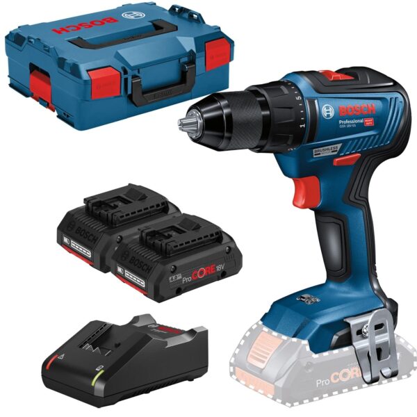 Bosch Professional GSR 18V-55 Akku-Bohrschrauber – 55 Nm mit 2x ProCORE Akku & Ladegerät