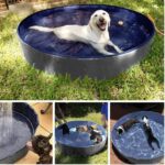 Purlov Faltbarer Hundepool 100x30 cm – 230L Gartenpool mit Ablaufventil für Hunde – Bild 4