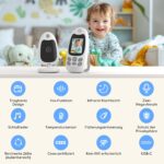 BOIFUN Babyphone mit Kamera 720P – WLAN-frei, Nachtsicht & Zwei-Wege-Audio – Bild 2