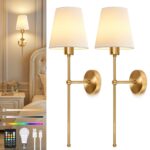 Ketom 2er Set Akku-Wandleuchte Gold – LED Dimmbar mit Fernbedienung & RGB