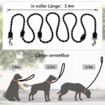 SYCozupy Hundeleine 3m verstellbar mit Doppelkarabiner – Premium Führleine für grosse Hunde – Bild 2