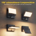 K-Bright 30W LED-Aussenwandleuchte mit Bewegungsmelder – 2000LM Warmweiss für Eingang & Garten – Bild 2